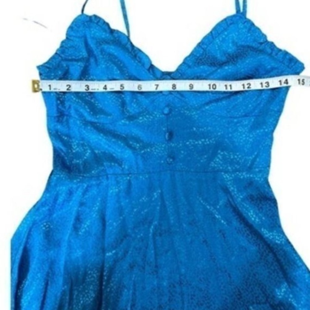 Zara Womens Blue Satin Fit and Flare Mini Dress Size S - Picture 10 of 10